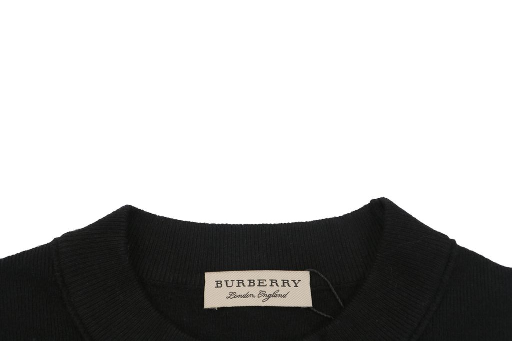 Burberry small logo check ring Equestrian Knight print crew neck sweatshirt 400g double ply French terry digital direct print relaxed fit sizes M-XXL
