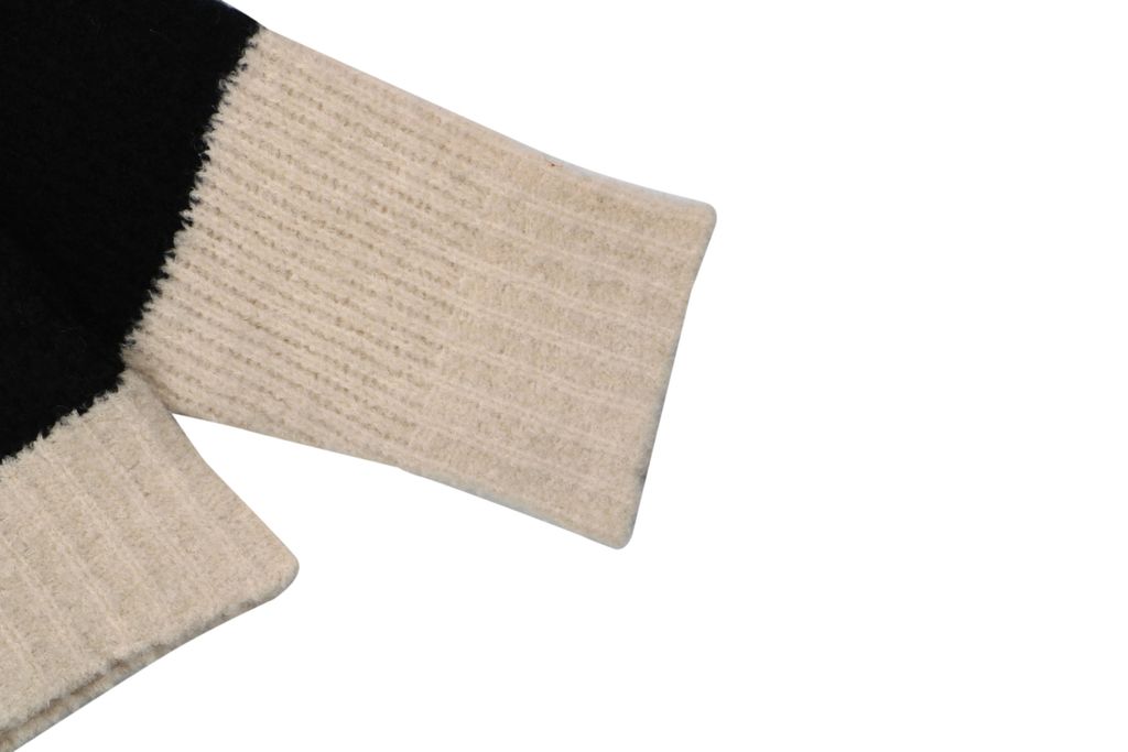 Moncler khaki black stripe crew neck sweater 40 percent wool 10 percent cashmere 50 percent cotton 7 gauge jacquard knit mens sweater sizes S-XL