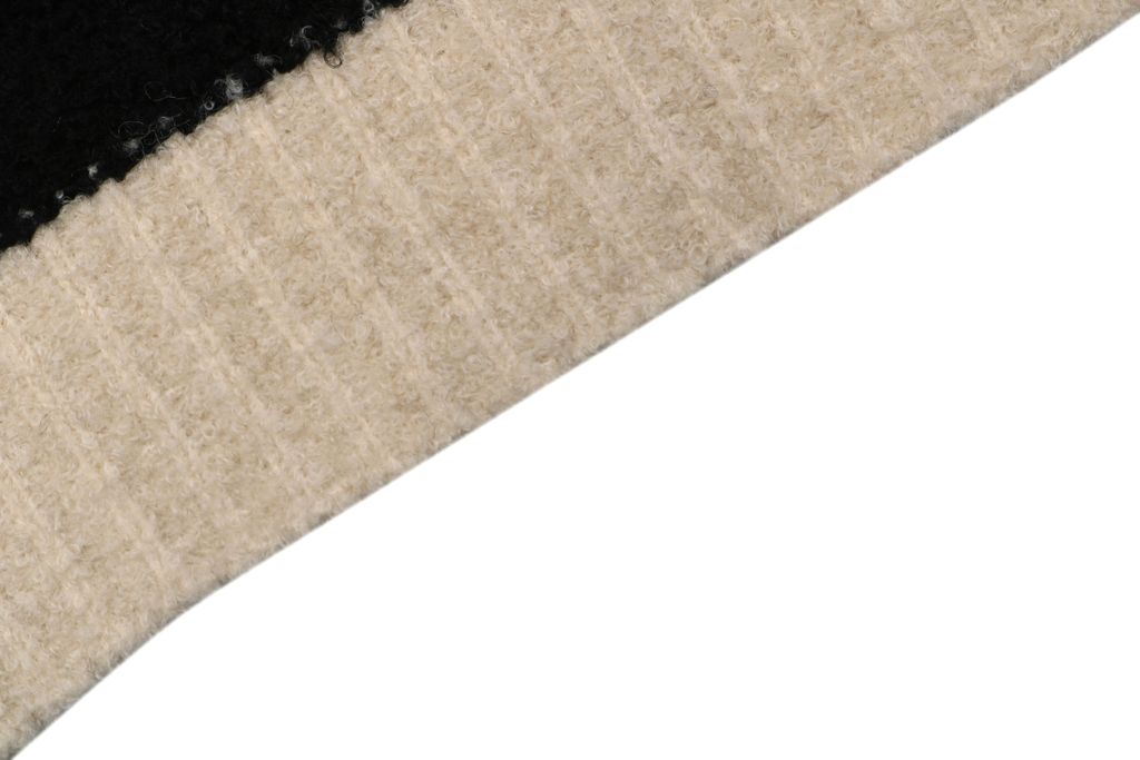 Moncler khaki black stripe crew neck sweater 40 percent wool 10 percent cashmere 50 percent cotton 7 gauge jacquard knit mens sweater sizes S-XL
