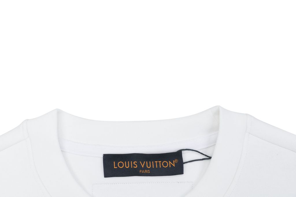 Louis Vuitton all over large Monogram crew neck sweatshirt white 400g combed cotton dimensional embroidery double washed relaxed fit sizes S-XL