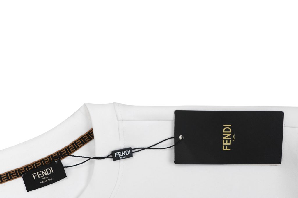 Fendi Monster yellow eyes embroidered crew neck sweatshirt white 400g combed cotton dimensional embroidery double washed relaxed fit sizes S-XXL
