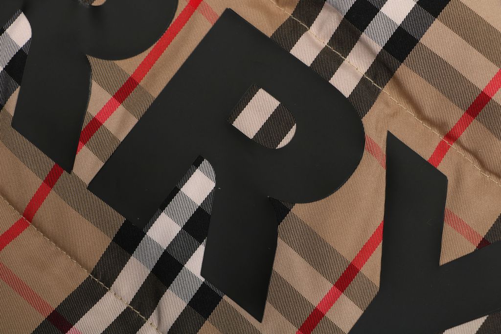 Burberry check letter print down vest classic plaid high stand collar lightweight padded puffer gilet single row button design sizes S-XL