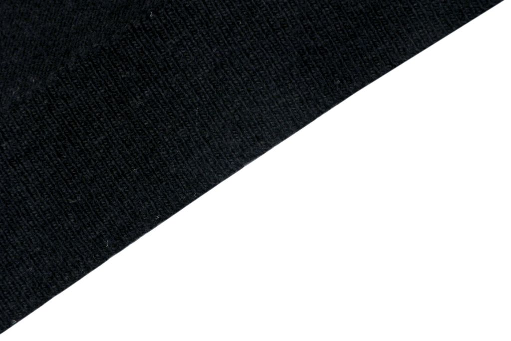 Acne Studios N8-1996 small logo embroidered polo sweater black yak wool blend 14 gauge STOLL knit raglan sleeves Tajima embroidery horn buttons sizes S-XL