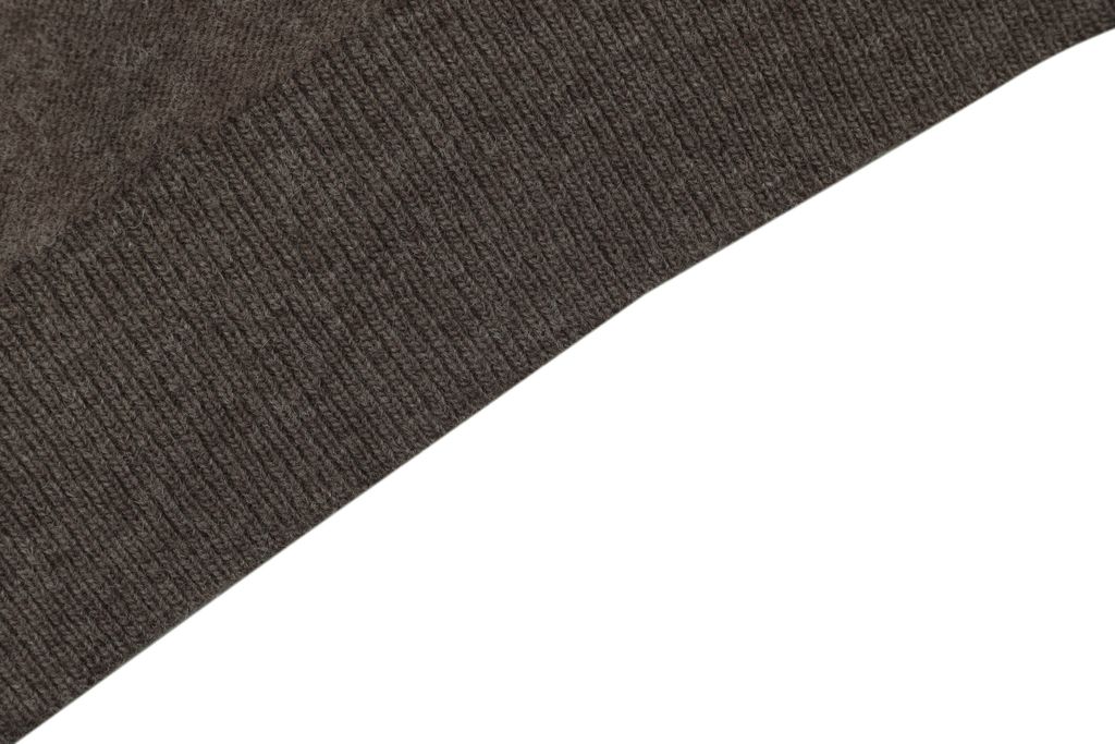 Acne Studios N8-1996 small logo embroidered polo sweater brown yak wool blend 14 gauge STOLL knit raglan sleeves Tajima embroidery horn buttons sizes S-XL