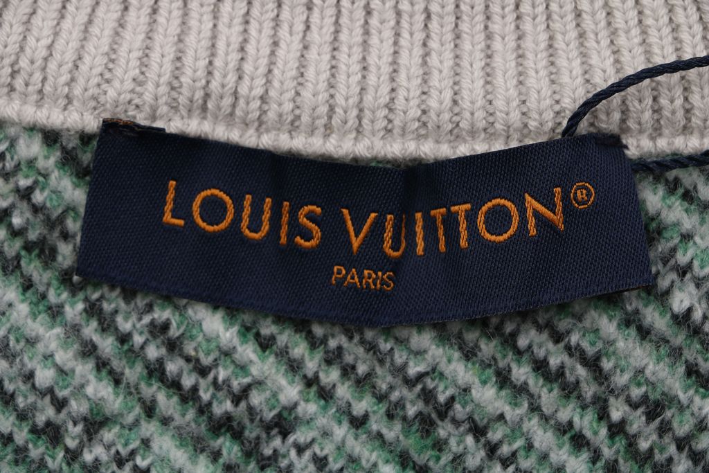 Louis Vuitton forest landscape jacquard knit jacket mohair wool blend light grey heather deep green light green khaki dark grey mountain tree pattern sizes S-XL