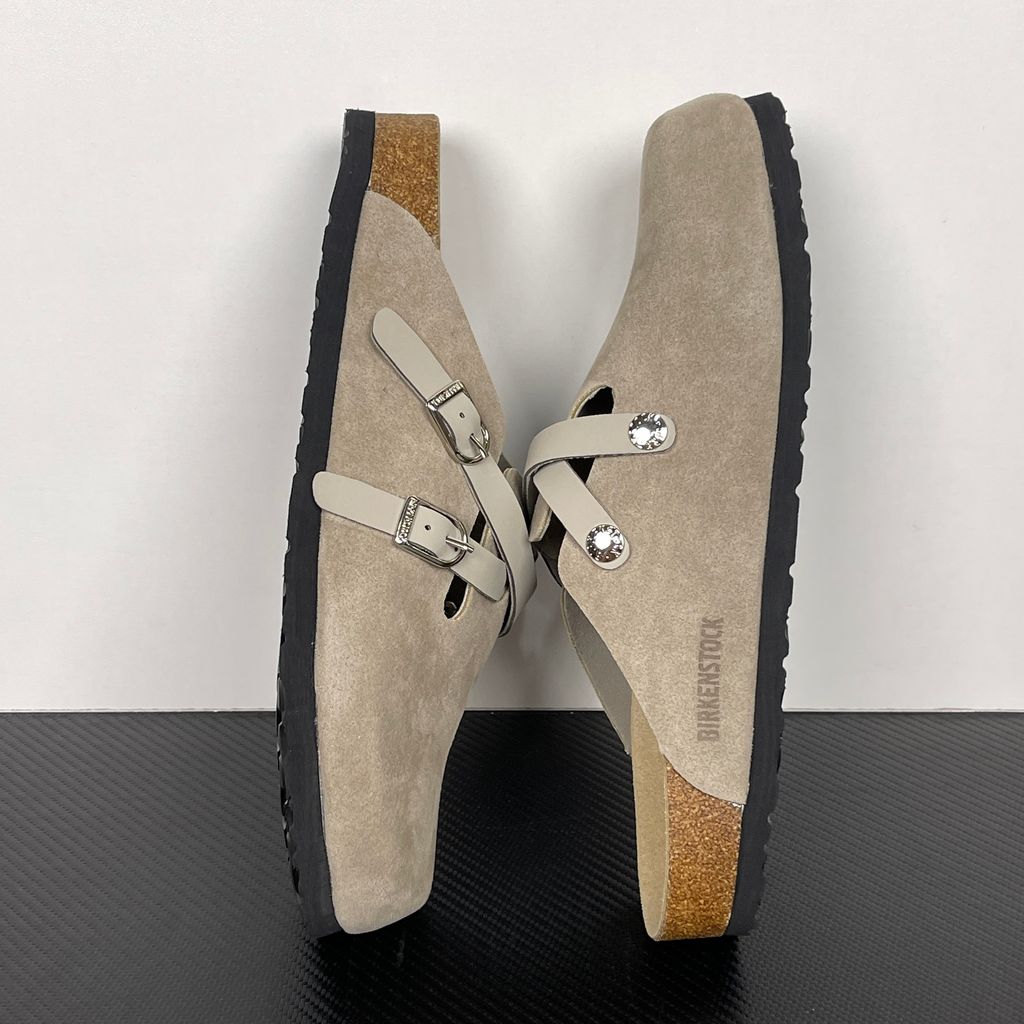Birkenstock Blair 1032905 Taupe Suede Narrow Fit Clogs