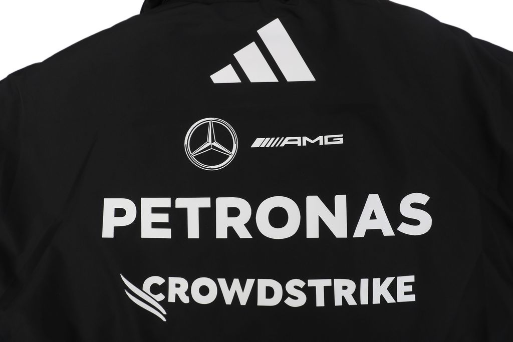adidas Mercedes AMG Petronas F1 SS25 padded zip jacket lightweight insulated racing inspired relaxed fit motorsport outerwear sizes S-XL