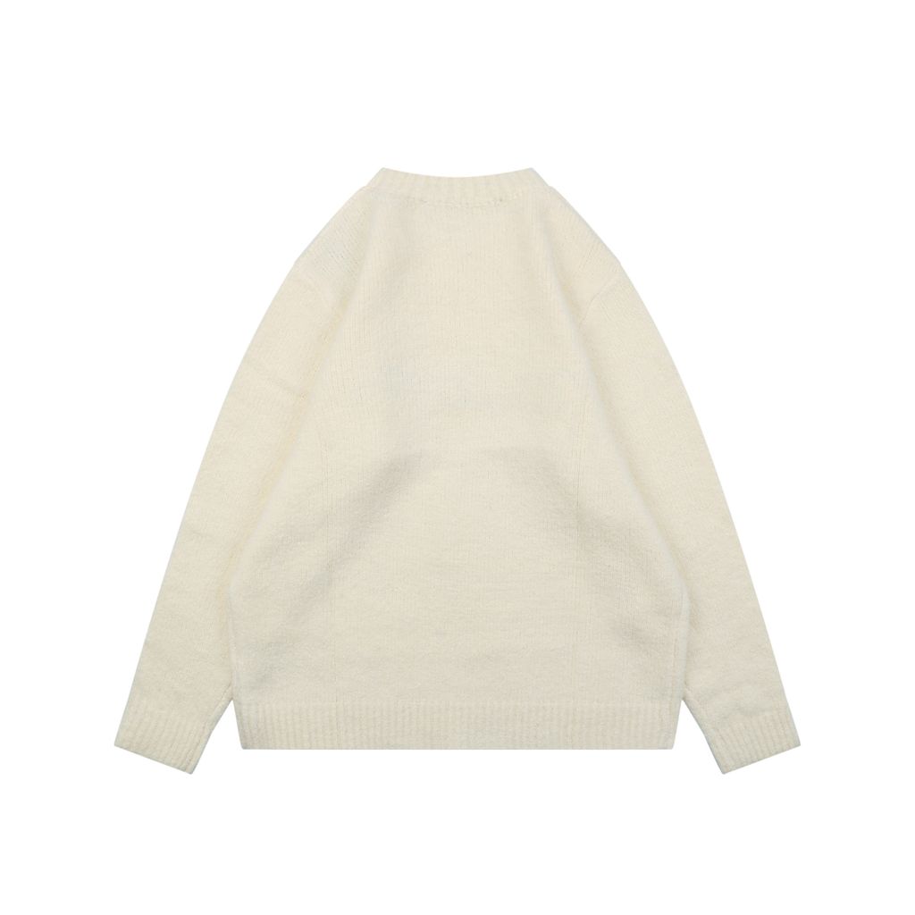 Louis Vuitton Monogram signature letter crew neck sweater blended knit seamless computerized flat knit double washed relaxed fit sizes S-XL