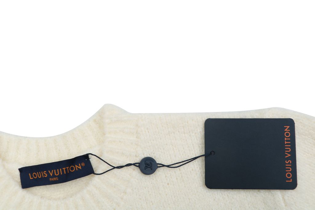 Louis Vuitton Monogram signature letter crew neck sweater blended knit seamless computerized flat knit double washed relaxed fit sizes S-XL