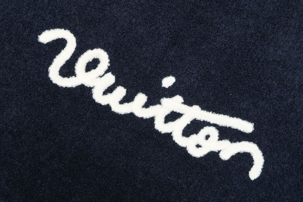 Louis Vuitton Monogram signature letter crew neck sweater black blended knit seamless computerized flat knit double washed relaxed fit sizes S-XL