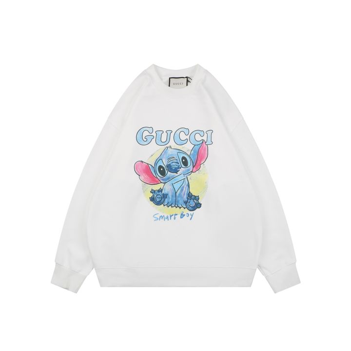 Gucci hand drawn Stitch inspired print crew neck sweatshirt 400g double ply French terry digital direct print relaxed fit sizes XS-L
