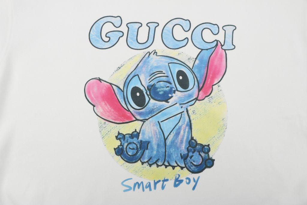 Gucci hand drawn Stitch inspired print crew neck sweatshirt 400g double ply French terry digital direct print relaxed fit sizes XS-L