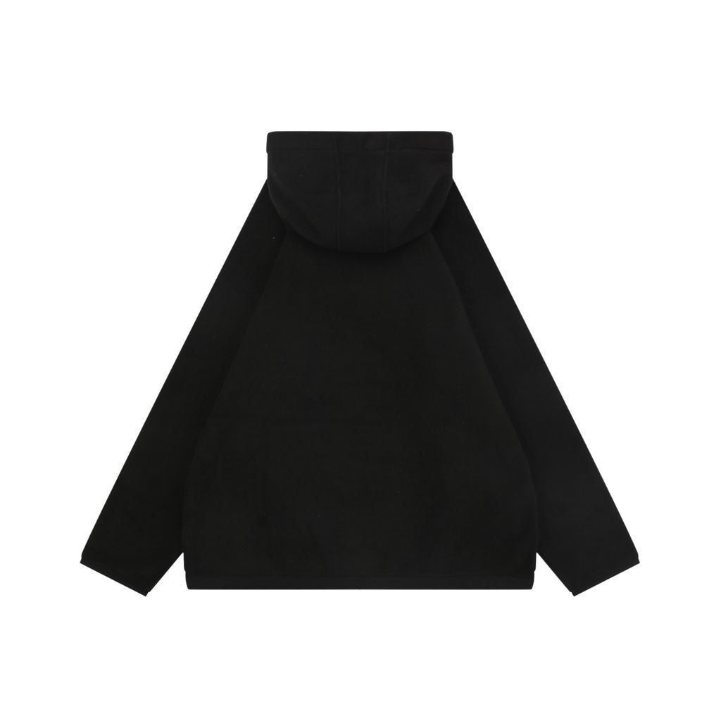 Chrome Hearts black cross lambskin patch double sided fleece hoodie loopback brushed fabric scroll leather detail aged silver tone snap hardware sizes S-L
