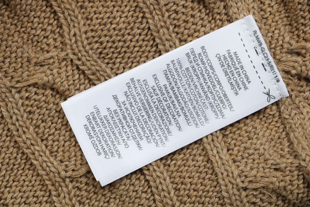 Ralph Lauren Pony Logo cable knit crew neck sweater khaki 100 percent long staple cotton 32 count yarn 6x6 STOLL knit Barudan embroidery unisex sizes XS-XL