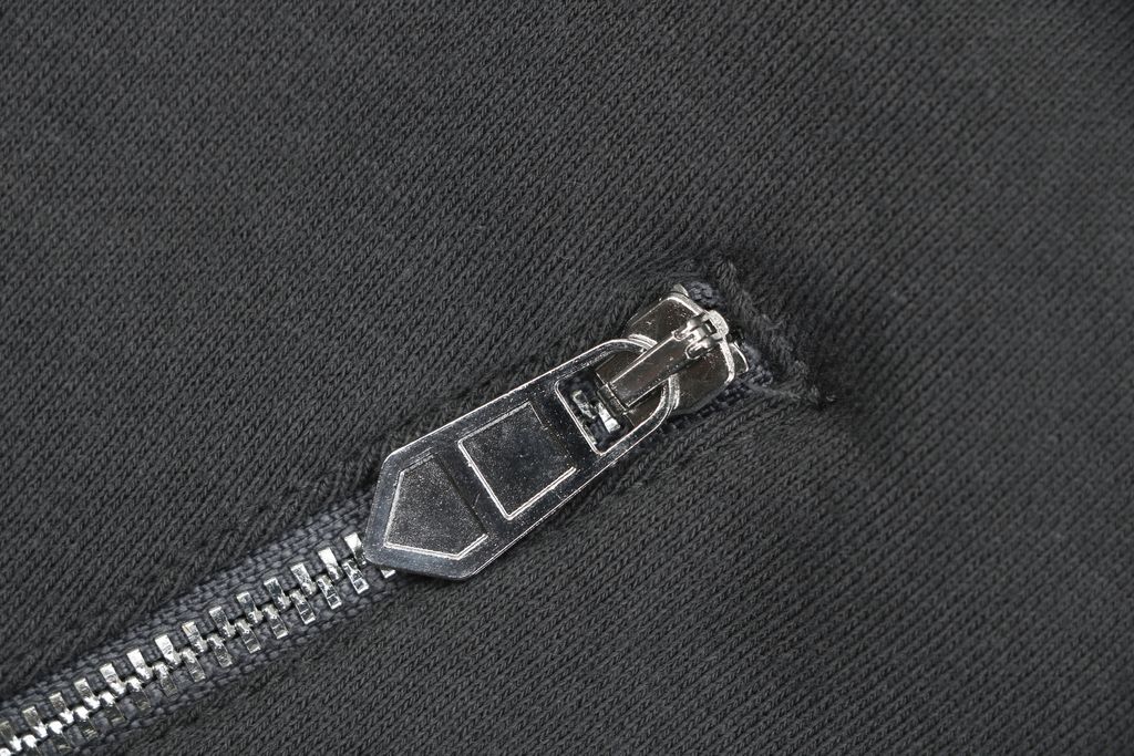 Hermes distressed semicircle letter print jacket smoky grey fleece feel cotton towel embroidered saddle stud badge pre enzyme washed outerwear sizes S-XL