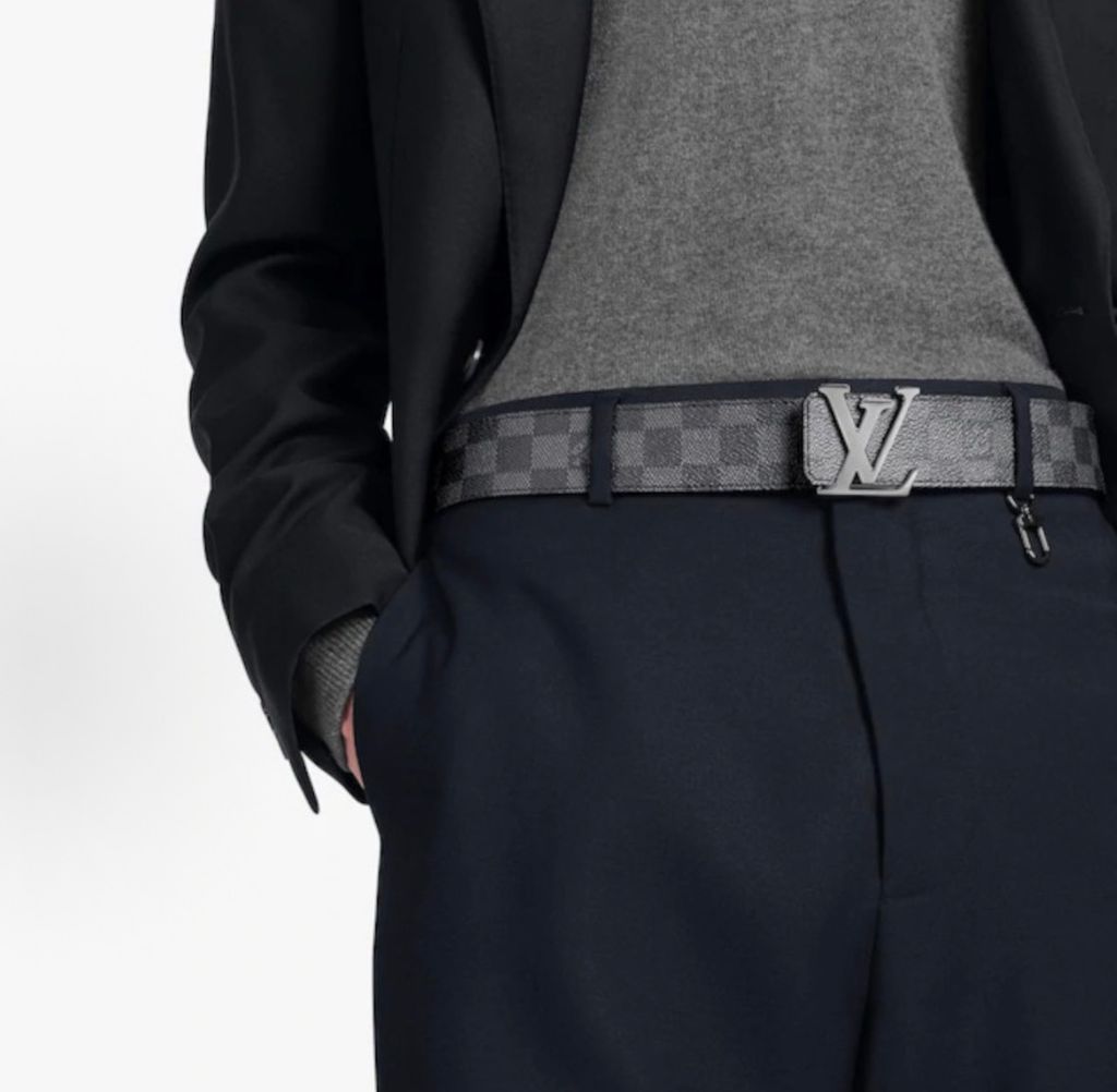 Louis Vuitton Initiales reversible Monogram Damier checkerboard belt gunmetal buckle 4cm canvas cowhide leather brass belt sizes 95 100 105 110 115 120 125