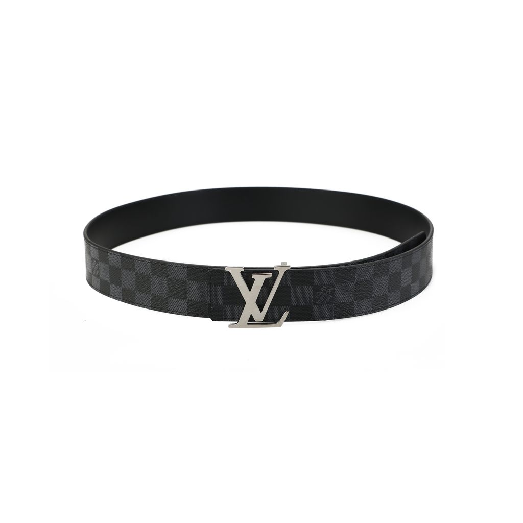 Louis Vuitton Initiales reversible Monogram Damier checkerboard belt gunmetal buckle 4cm canvas cowhide leather brass belt sizes 95 100 105 110 115 120 125