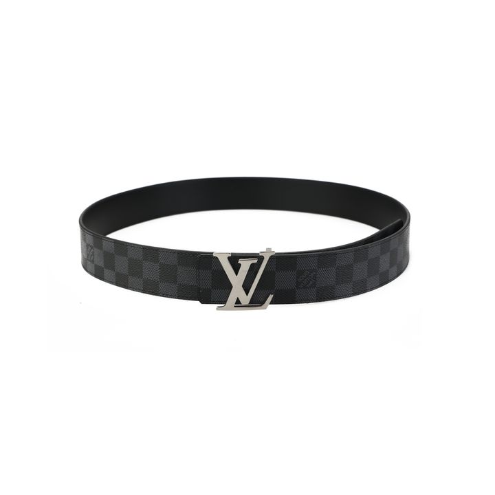 Louis Vuitton Initiales reversible Monogram Damier checkerboard belt gunmetal buckle 4cm canvas cowhide leather brass belt sizes 95 100 105 110 115 120 125