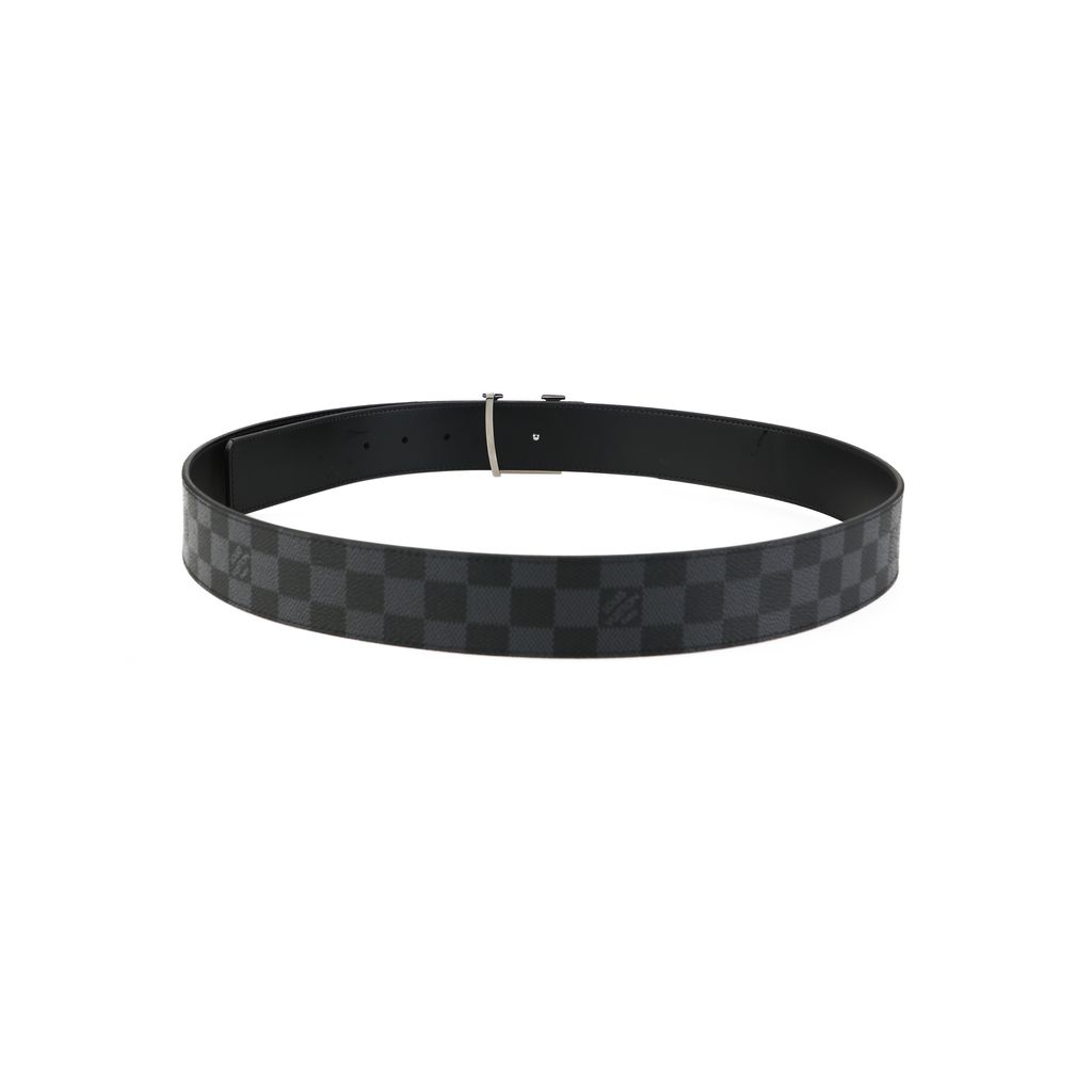 Louis Vuitton Initiales reversible Monogram Damier checkerboard belt gunmetal buckle 4cm canvas cowhide leather brass belt sizes 95 100 105 110 115 120 125