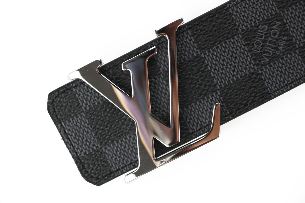 Louis Vuitton Initiales reversible Monogram Damier checkerboard belt gunmetal buckle 4cm canvas cowhide leather brass belt sizes 95 100 105 110 115 120 125