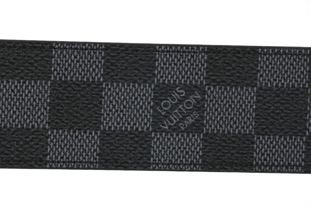 Louis Vuitton Initiales reversible Monogram Damier checkerboard belt gunmetal buckle 4cm canvas cowhide leather brass belt sizes 95 100 105 110 115 120 125