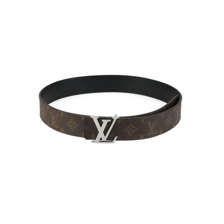 Louis Vuitton Initiales reversible Monogram belt silver tone brass buckle 4cm canvas cowhide leather double sided belt sizes 95 100 105 110 115 120 125