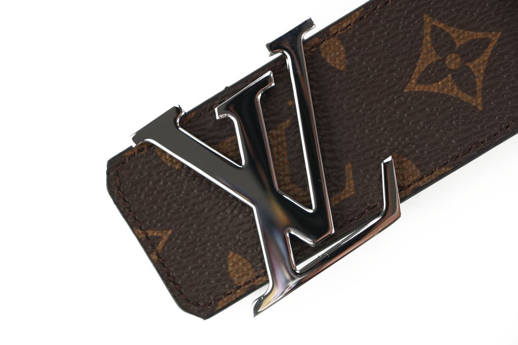 Louis Vuitton Initiales reversible Monogram belt silver tone brass buckle 4cm canvas cowhide leather double sided belt sizes 95 100 105 110 115 120 125