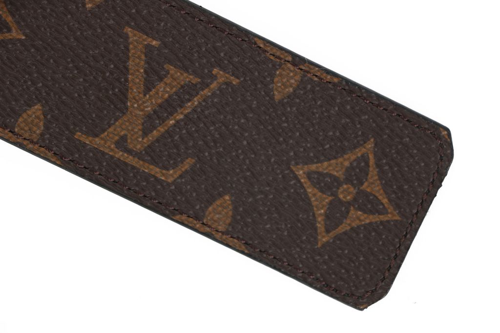 Louis Vuitton Initiales reversible Monogram belt silver tone brass buckle 4cm canvas cowhide leather double sided belt sizes 95 100 105 110 115 120 125