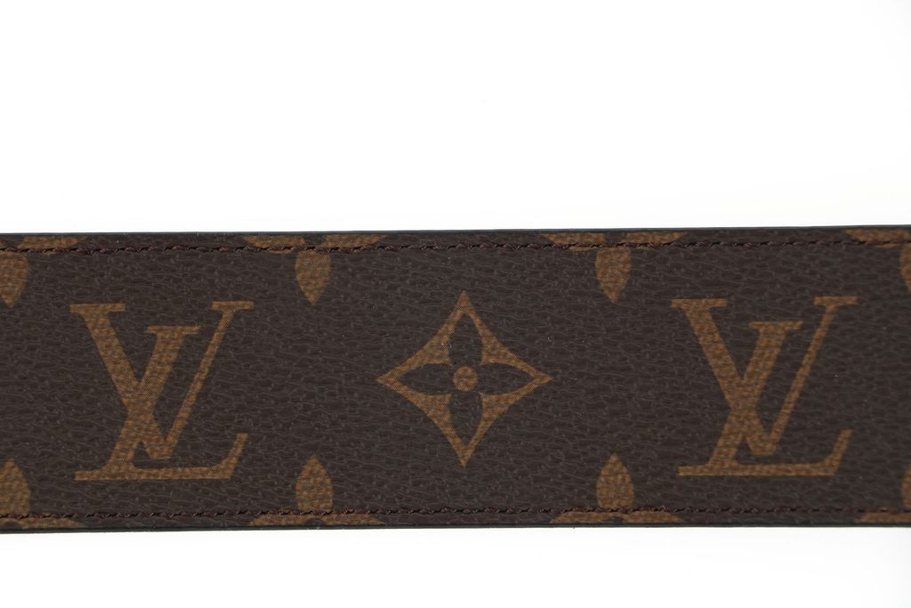 Louis Vuitton Initiales reversible Monogram belt silver tone brass buckle 4cm canvas cowhide leather double sided belt sizes 95 100 105 110 115 120 125