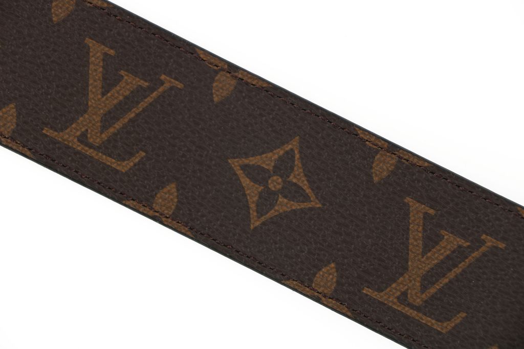 Louis Vuitton Initiales reversible Monogram belt silver tone brass buckle 4cm canvas cowhide leather double sided belt sizes 95 100 105 110 115 120 125