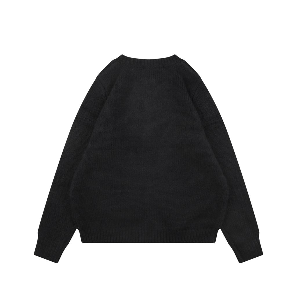 Louis Vuitton right side Monogram letter crew neck cardigan blended knit seamless style computerized flat knit rolled edge relaxed fit sizes S-XL