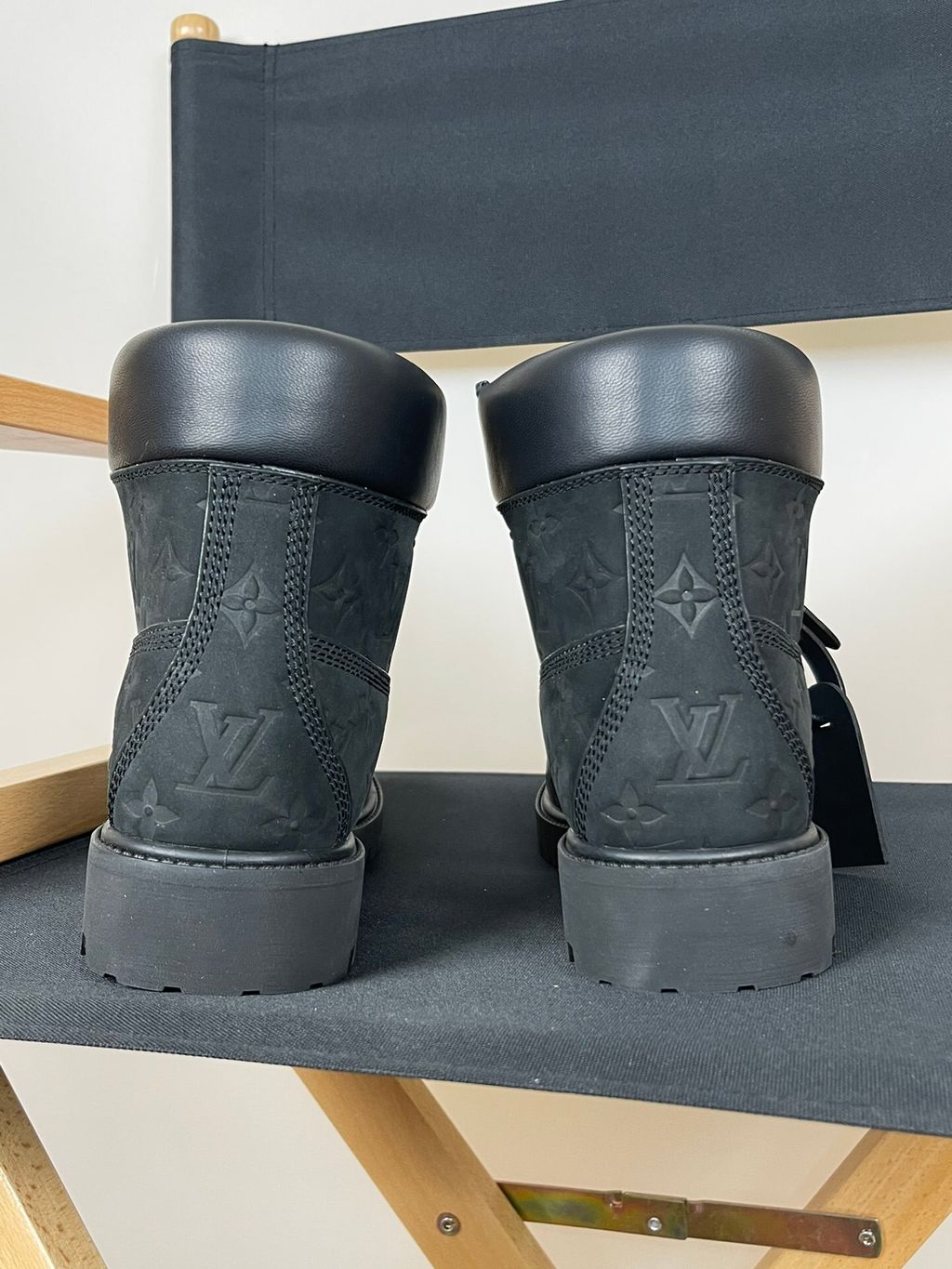 Louis Vuitton Timberland 1AD73H Black Monogram Boots