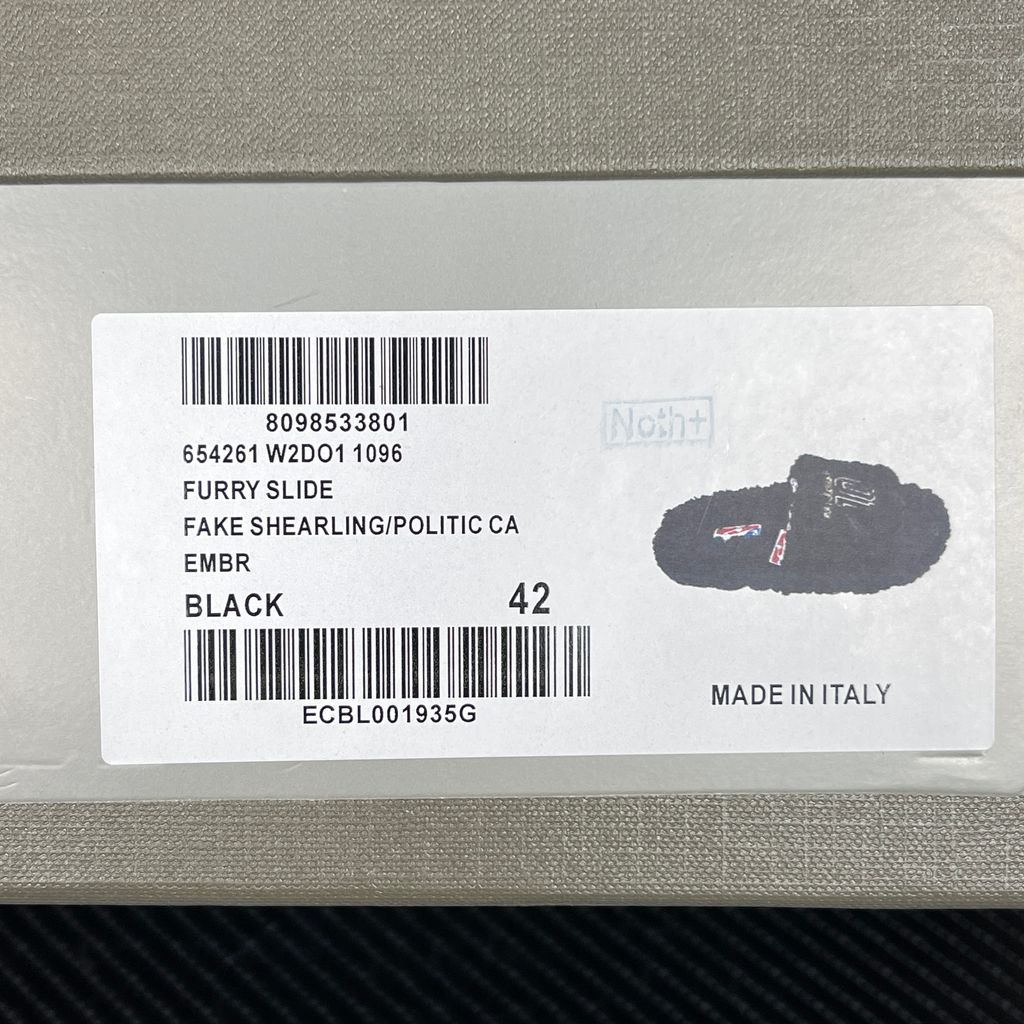 Balenciaga Furry Slide 654261 W2DO1 1096 Black Sandals