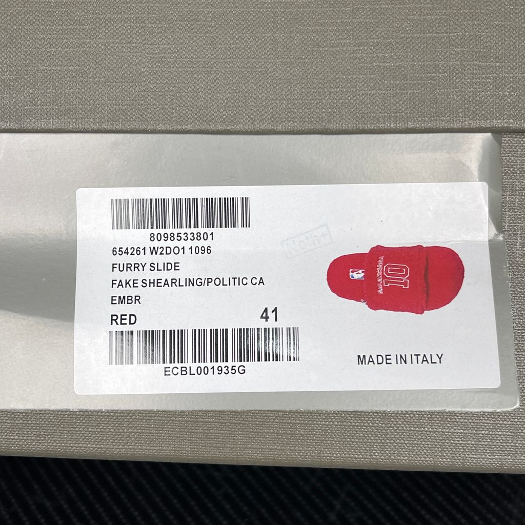 Balenciaga Furry Slide 654261 W2DO1 6596 Red Sandals