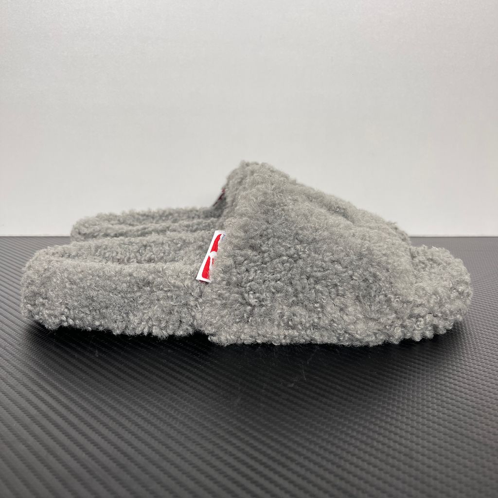 Balenciaga Furry Slide 654261 W2DO1 1596 Grey Sandals