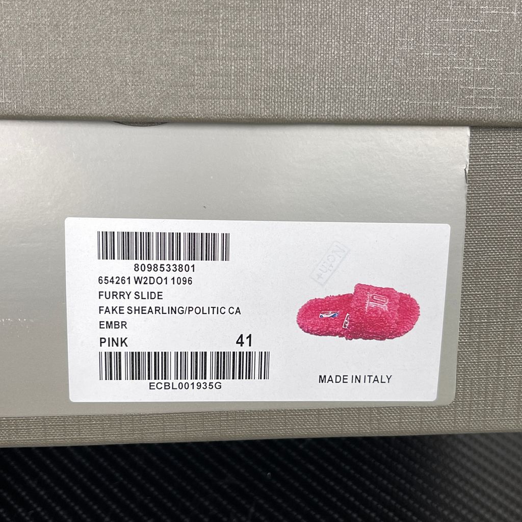 Balenciaga Furry Slide 654261 W2DO1 5596 Sweet Pink Sandals