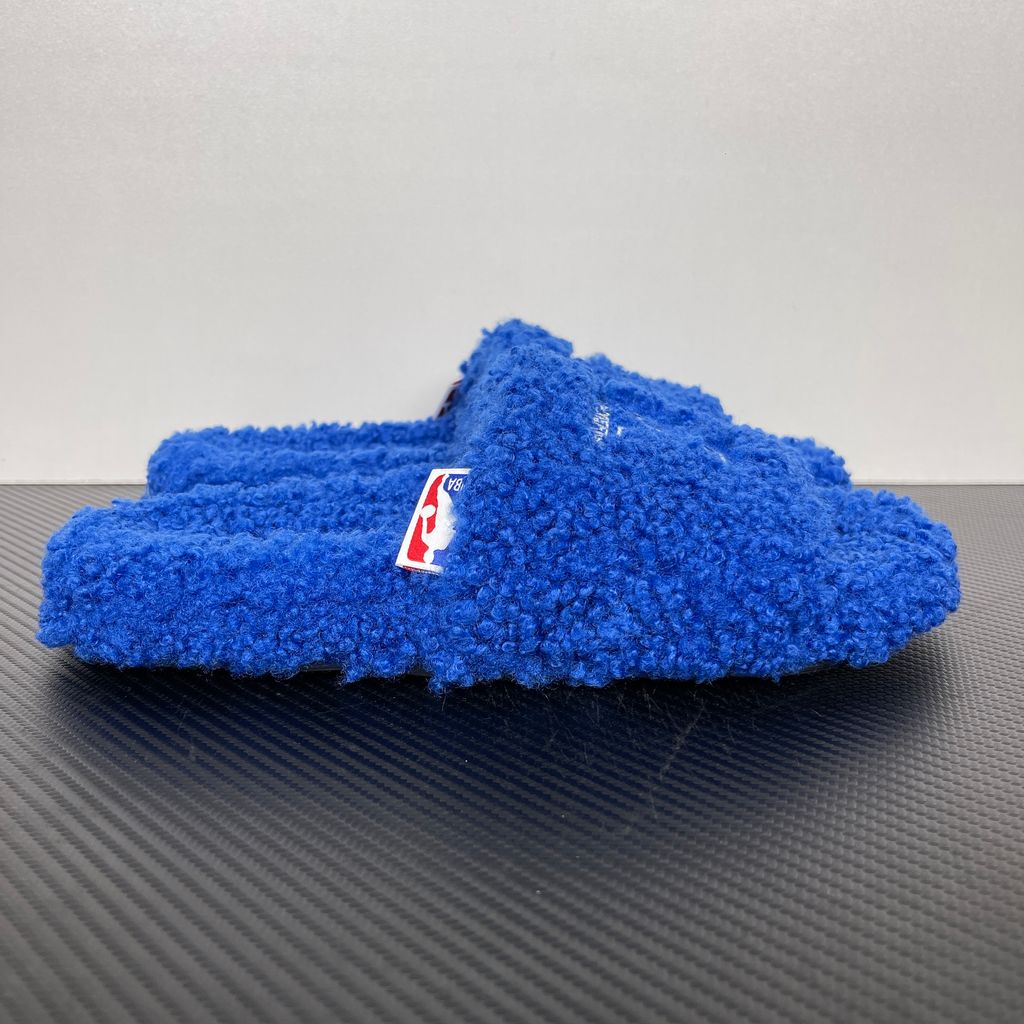 Balenciaga Furry Slide 654261 W2DO1 4096 Blue Sandals