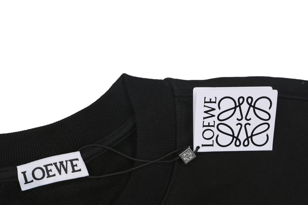 LOEWE large openwork flower logo embroidered crew neck sweatshirt 400g combed cotton dimensional embroidery relaxed fit sizes S-XL