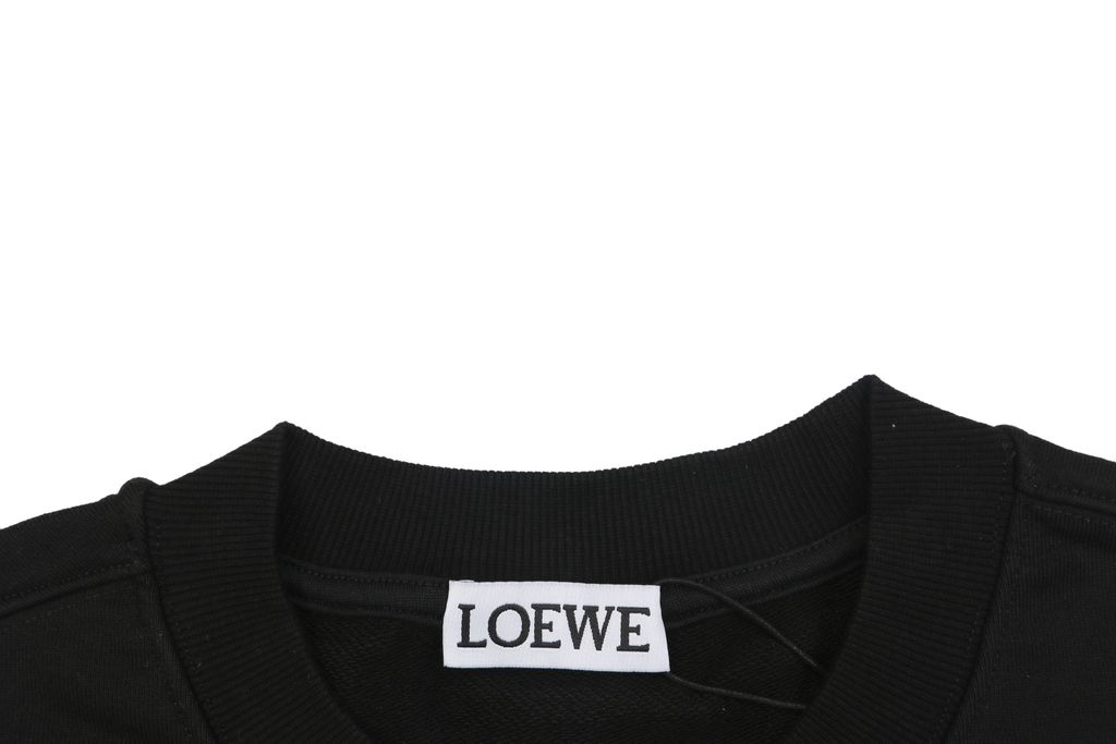 LOEWE large openwork flower logo embroidered crew neck sweatshirt 400g combed cotton dimensional embroidery relaxed fit sizes S-XL