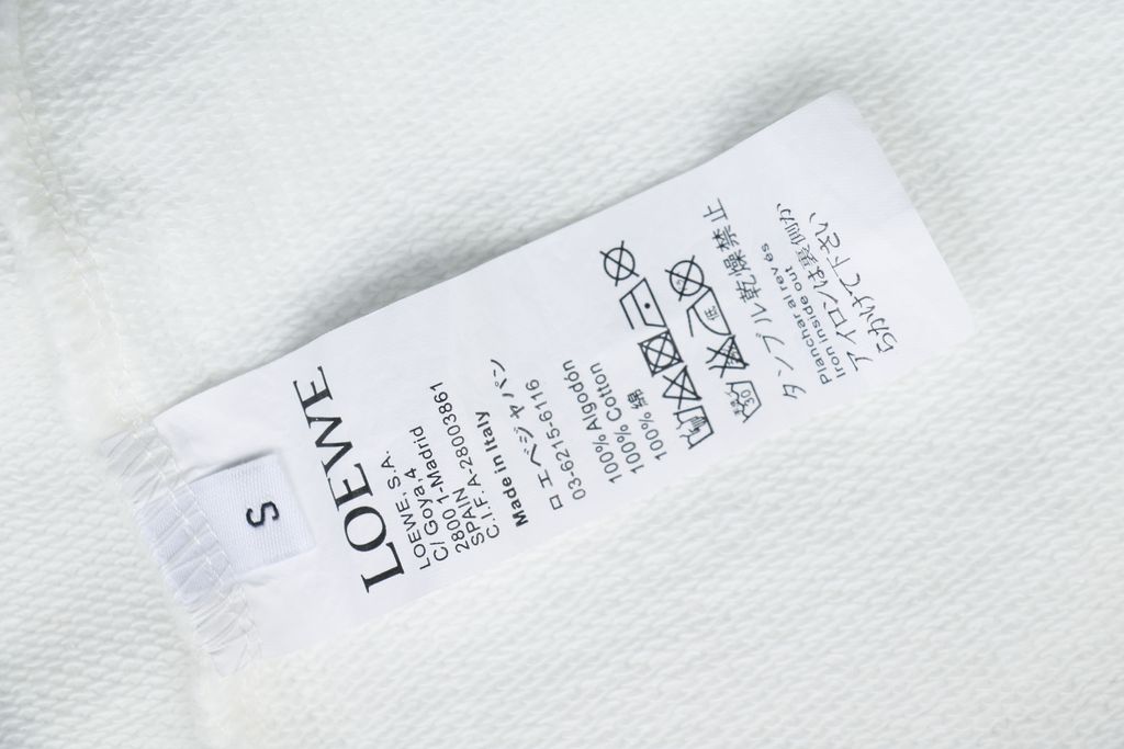 LOEWE large openwork flower logo embroidered crew neck sweatshirt white 400g combed cotton dimensional embroidery relaxed fit sizes S-XL