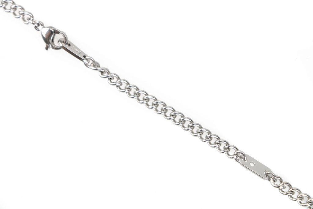Louis Vuitton Monogram jacket charm necklace silver plated white copper lucky symbol pendant vintage silver tone adjustable 50 55 60cm