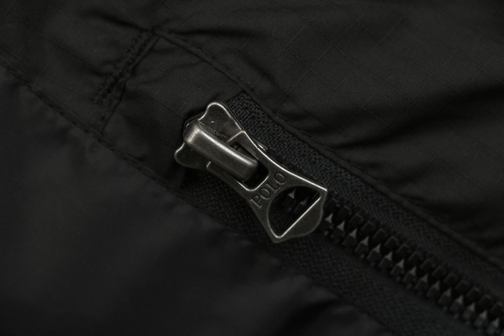 Ralph Lauren X12 black grey Pony logo down jacket 90 white duck down 180g plus fill windowpane textured polyester Barudan embroidery unisex sizes S-XXL