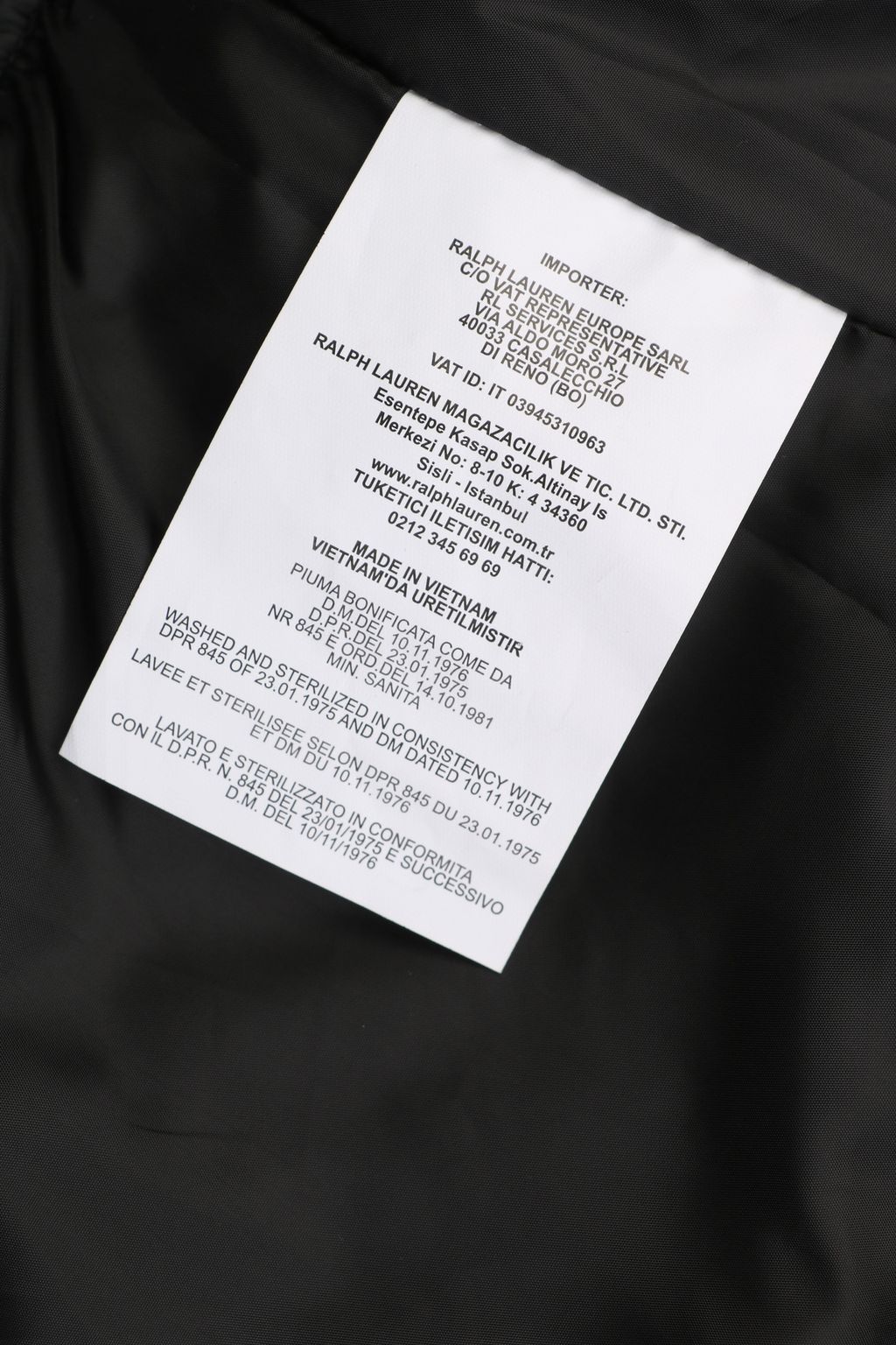 Ralph Lauren X12 black grey Pony logo down jacket 90 white duck down 180g plus fill windowpane textured polyester Barudan embroidery unisex sizes S-XXL