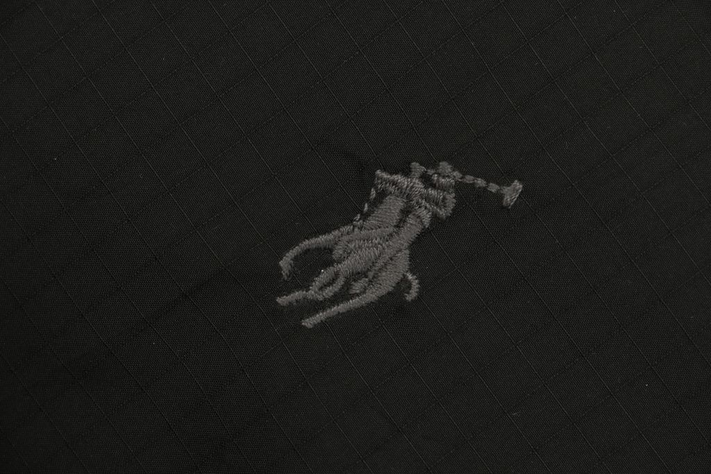 Ralph Lauren X12 black grey Pony logo down jacket 90 white duck down 180g plus fill windowpane textured polyester Barudan embroidery unisex sizes S-XXL