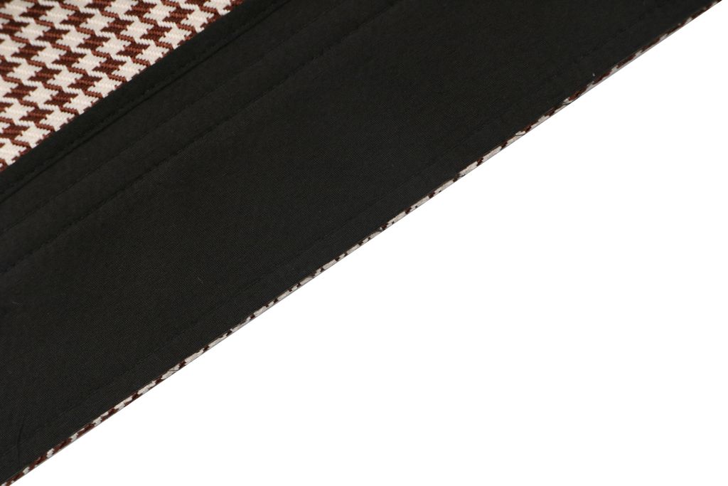 Prada burnout houndstooth patchwork jacket black 100 percent cotton full houndstooth lining triangle badge metal zip cropped relaxed unisex fit sizes S-XL