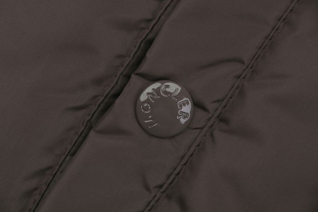 Moncler brown hybrid down jacket rib knit sleeves high neck blue green striped cuffs sleeve pocket badge large check patchwork sizes M-3XL