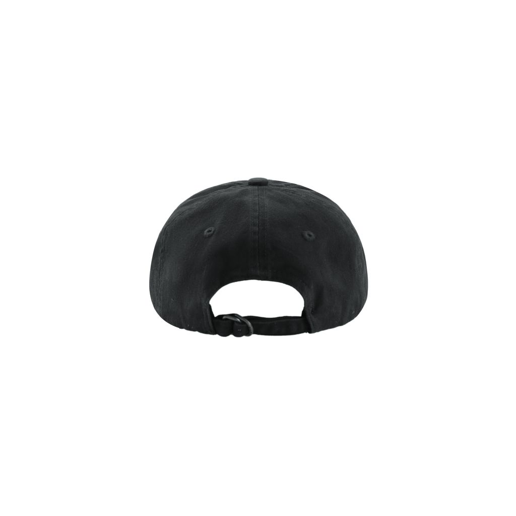 Acne Studios 1996 logo washed cap 300gsm 100 percent combed cotton twill vintage faded black stone enzyme wash embroidered logo aged brass buckle 60cm
