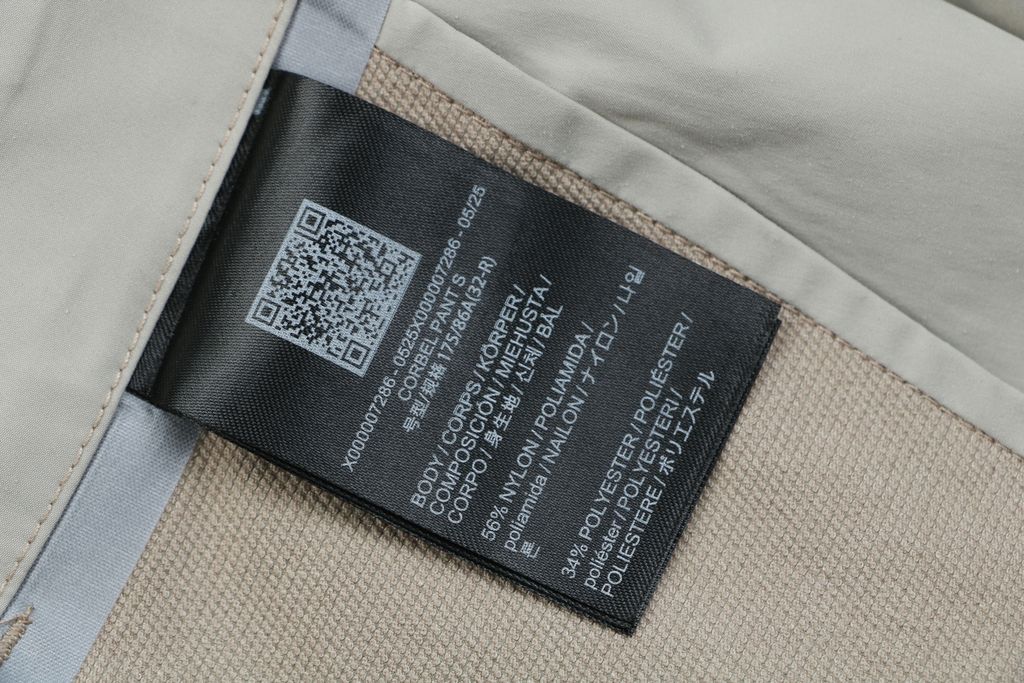 Corbel Pant khaki outdoor seam taped softshell pants 56% nylon 34% polyester 10% elastane four way stretch FC0 DWR UPF50 fleece backed sizes 30-33