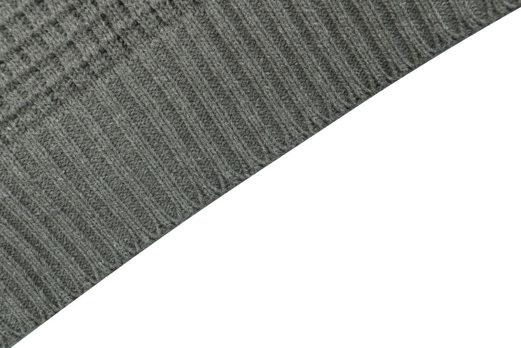 Stone Island grey waffle knit full zip sweater jacket honeycomb texture arm badge semi high collar raglan sleeves side pockets relaxed fit sizes S-XL