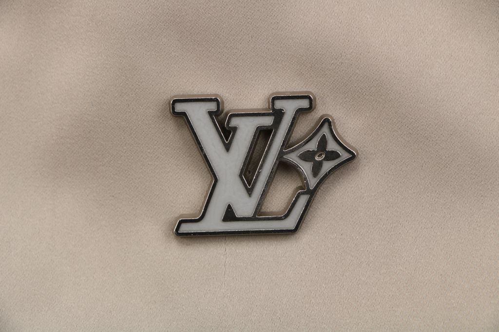 Louis Vuitton small logo Monogram diamond reversible jacket 75D polyester nylon cotton blend jacquard embossed PU leather collar relaxed fit sizes 46 48 50 52